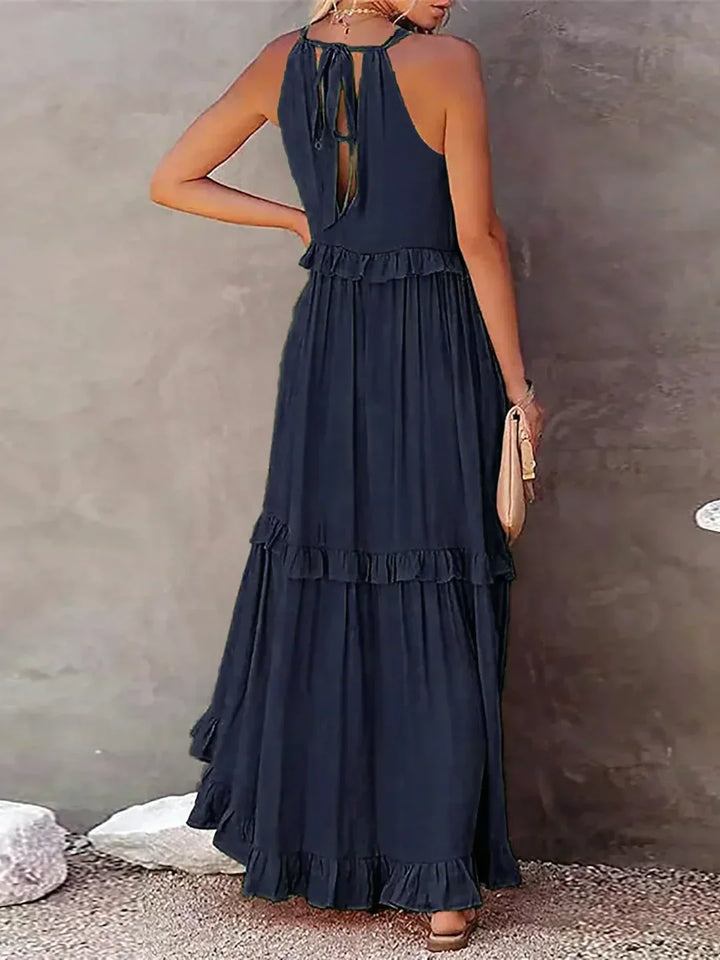 EMMY - Halter Ruffle Maxi Dress