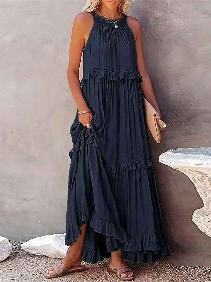 EMMY - Halter Ruffle Maxi Dress