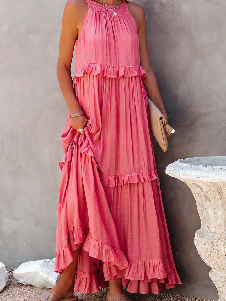 EMMY - Halter Ruffle Maxi Dress