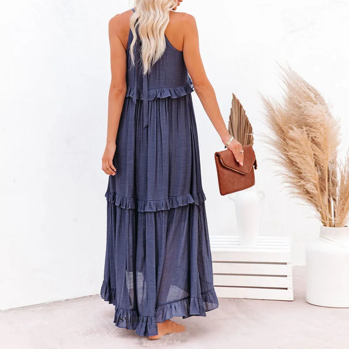 EMMY - Halter Ruffle Maxi Dress