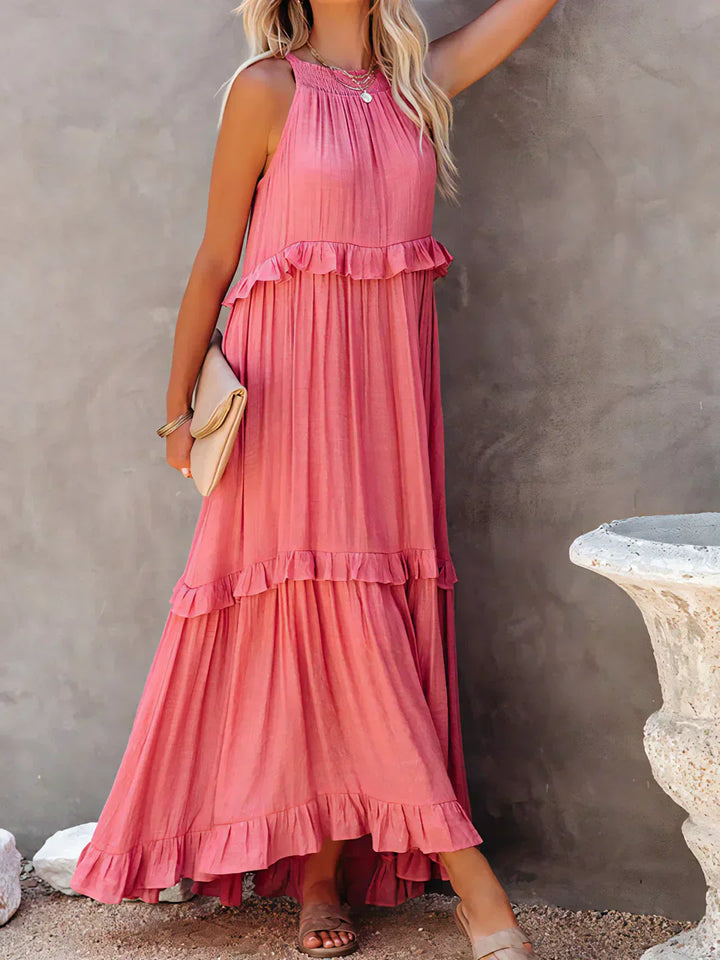 EMMY - Halter Ruffle Maxi Dress