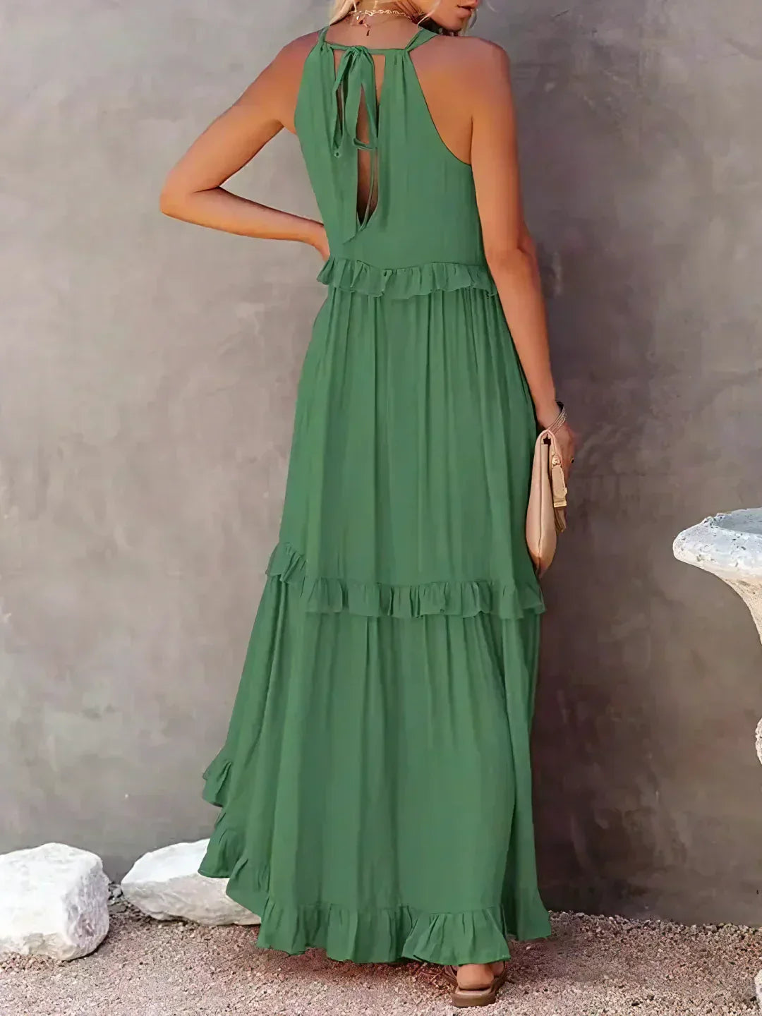 EMMY - Halter Ruffle Maxi Dress