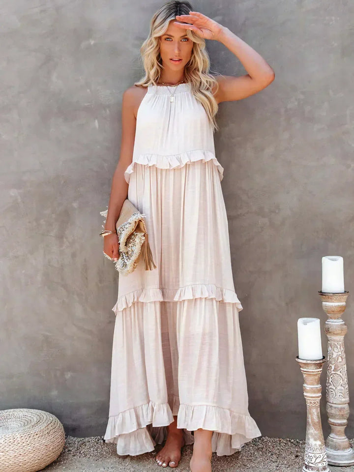 EMMY - Halter Ruffle Maxi Dress